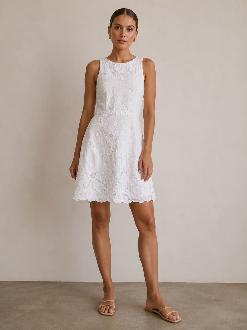Milly Claudia Eyelet Dress in White Size 4